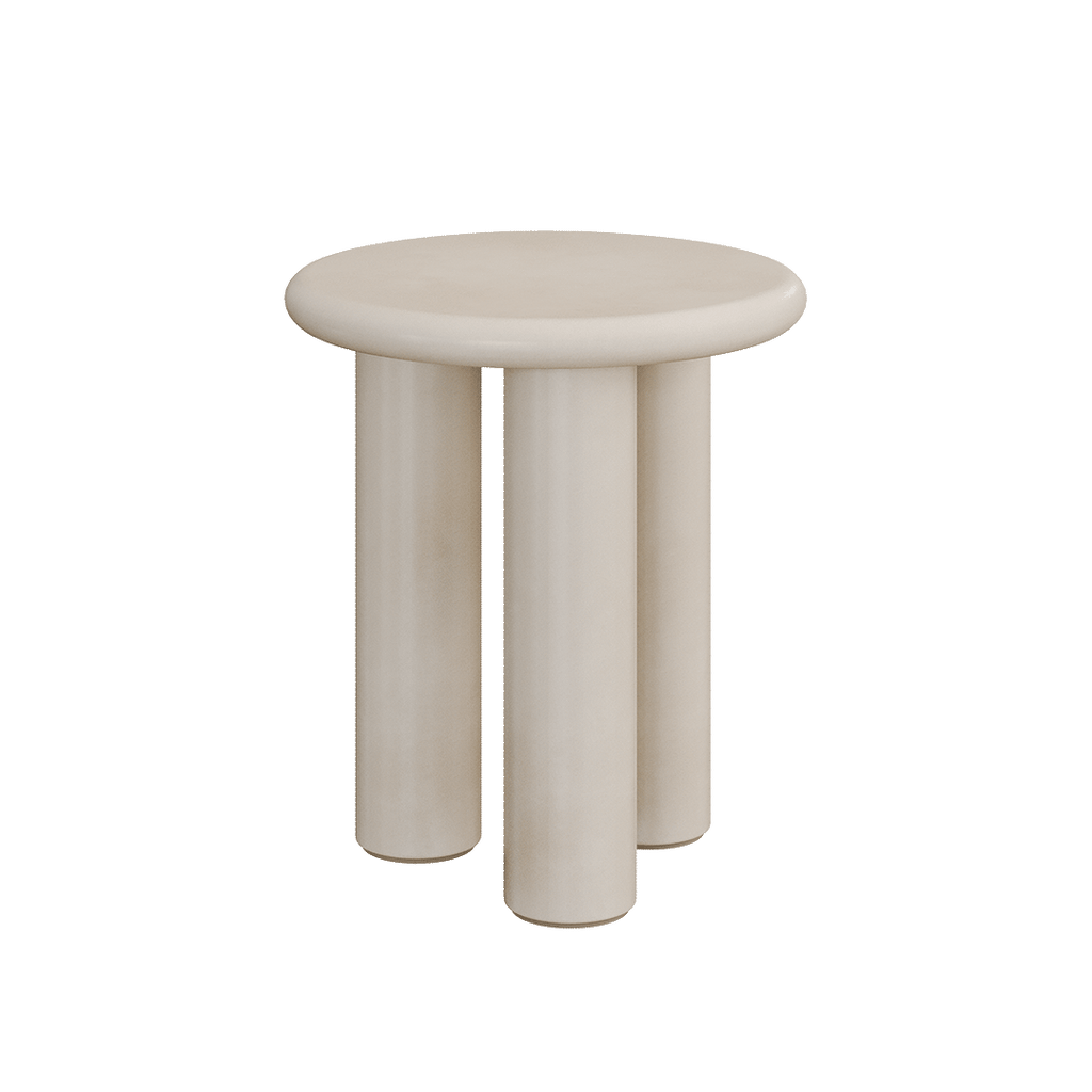 Casoli Microskin Side Table, Bone