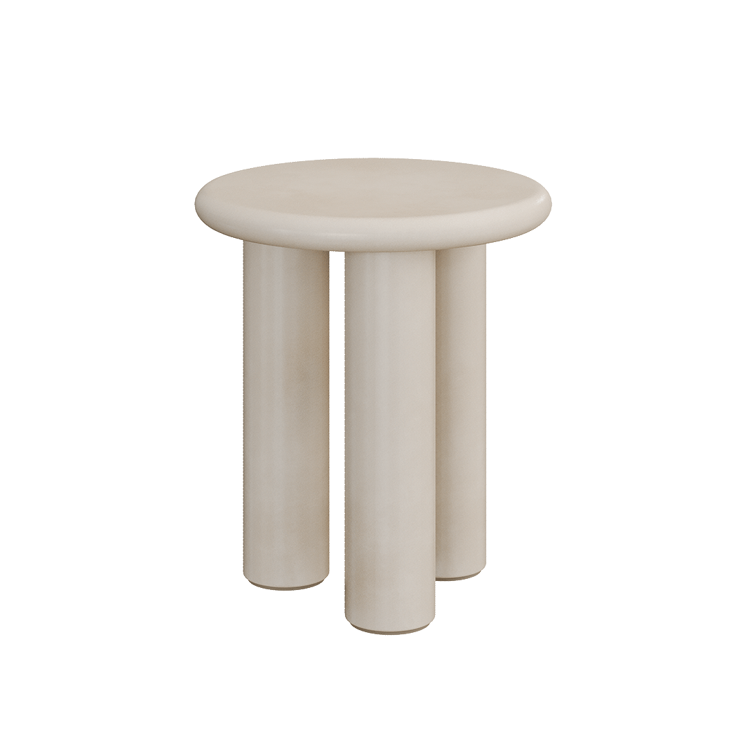 Casoli Microskin Side Table, Bone