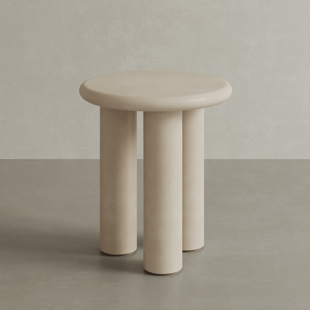 Casoli Microskin Side Table, Bone