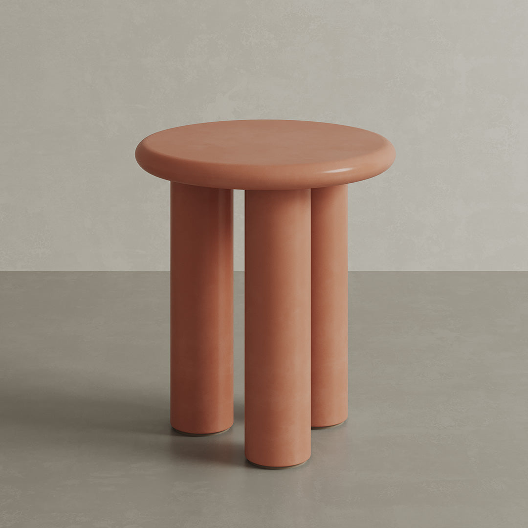 Casoli Microskin Side Table, Clay
