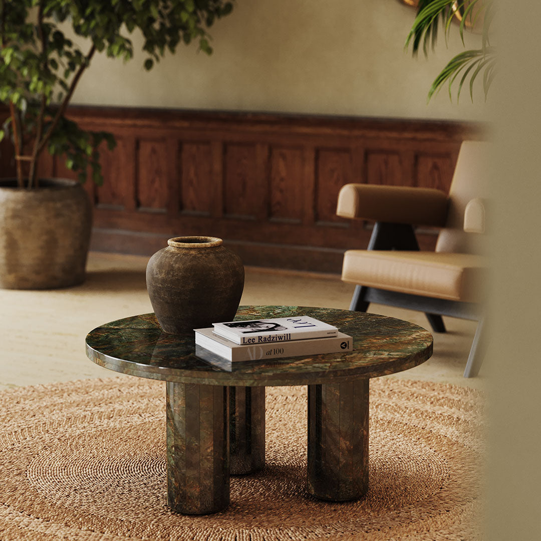 Casoli Marble Coffee Table, Forest Green