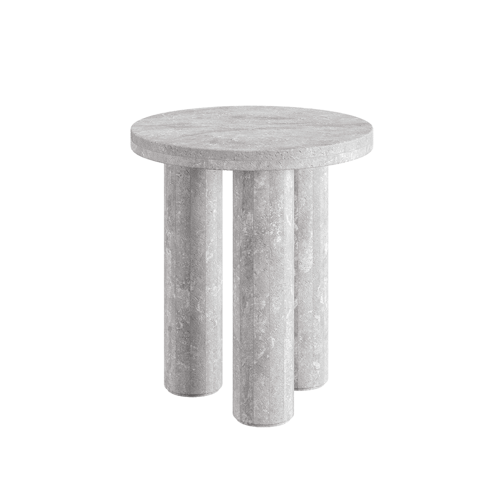 Casoli Travertine Side Table, Grey