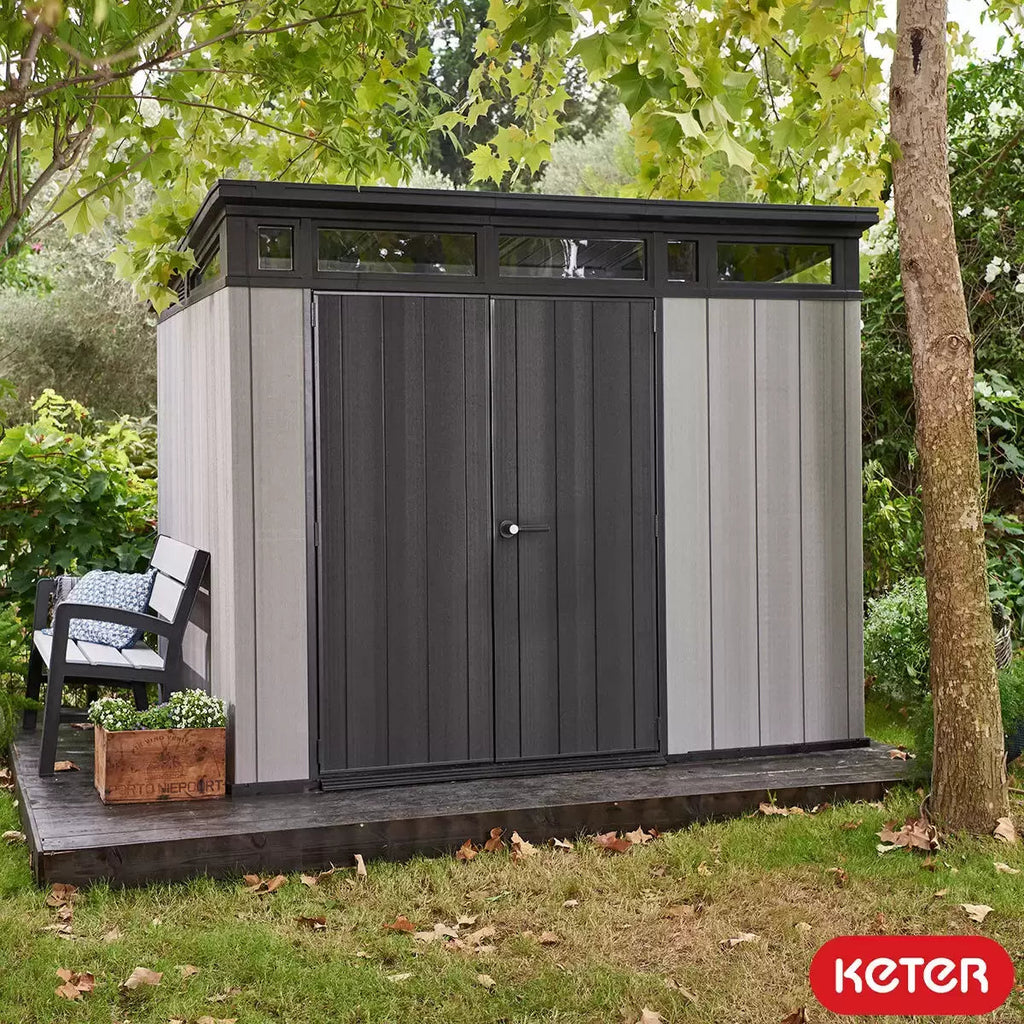 Keter 9x 7 Artisan Heavy Duty Plastic Pent Shed – Grey