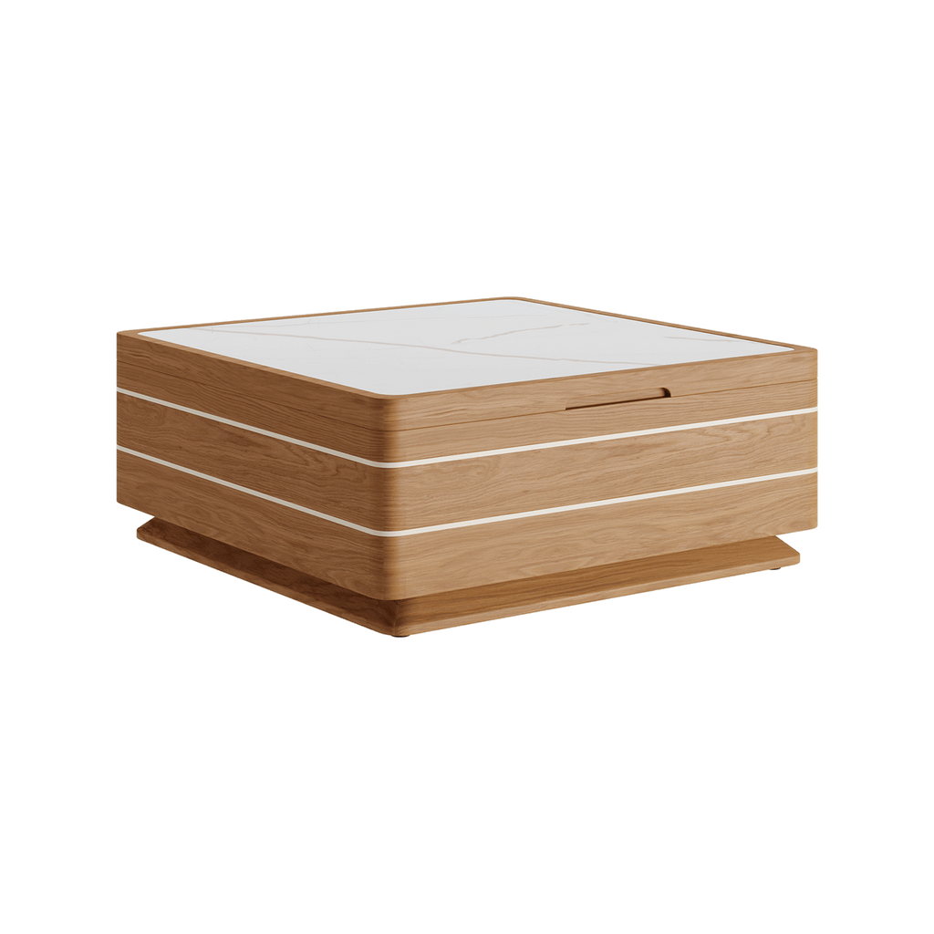 N6 Coffee Table with Storage Light Stone