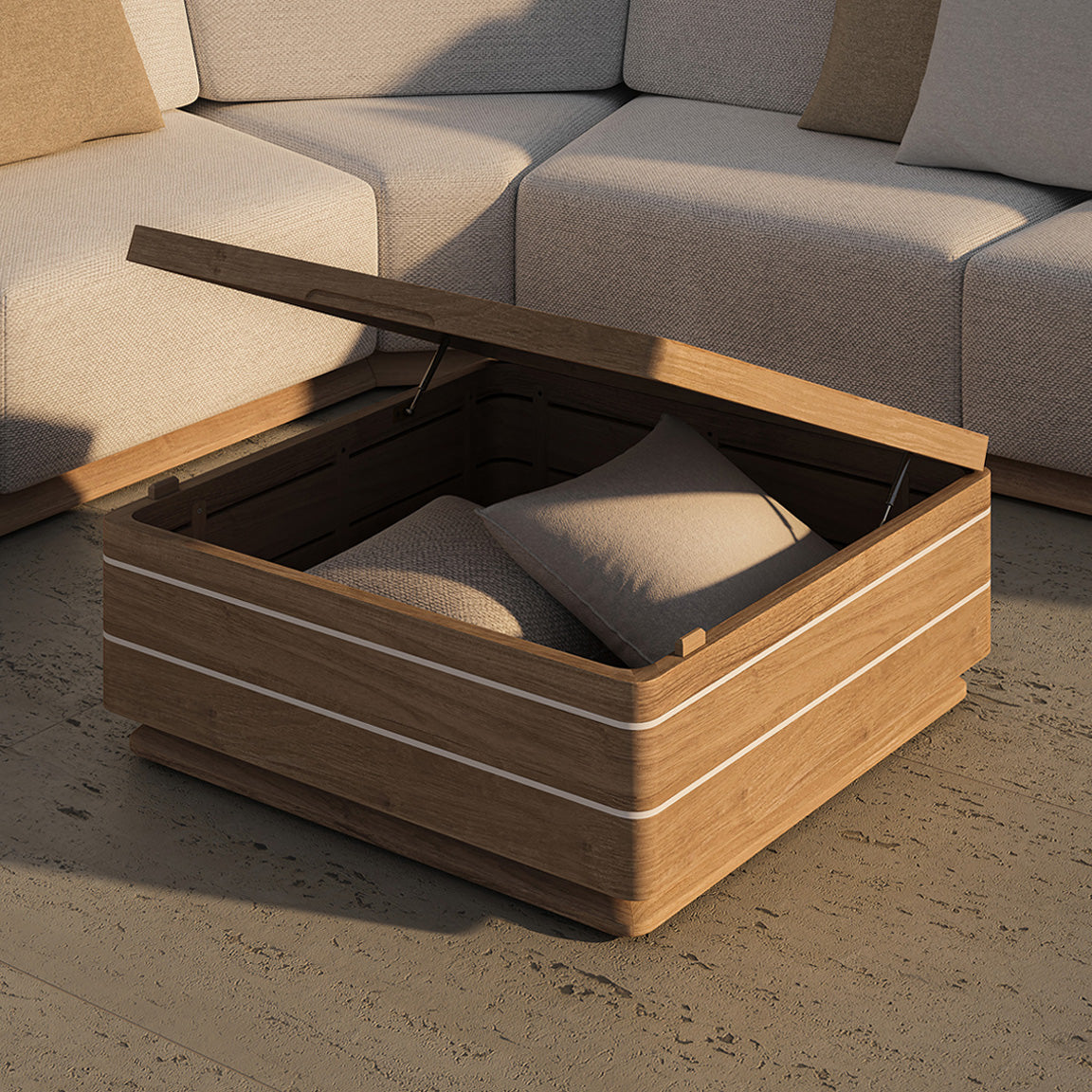 N6 Coffee Table with Storage Dark Stone