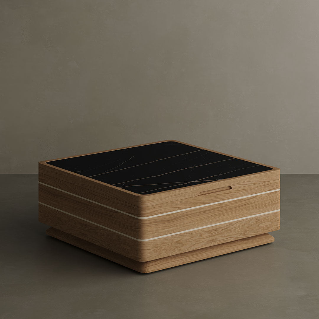 N6 Coffee Table with Storage Dark Stone