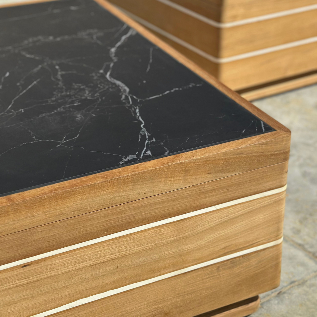 N6 Coffee Table with Storage Dark Stone