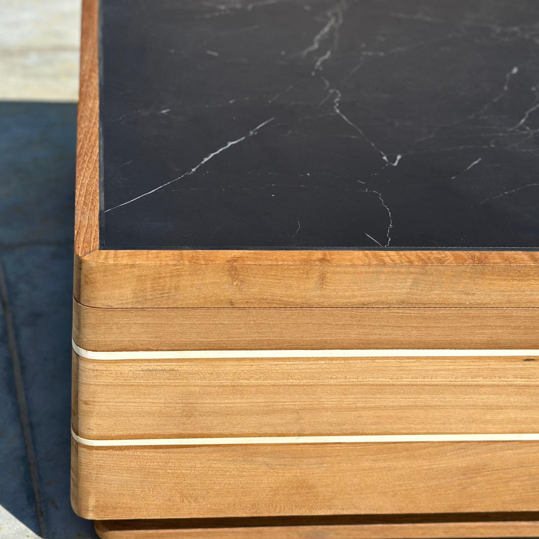 N6 Coffee Table with Storage Dark Stone