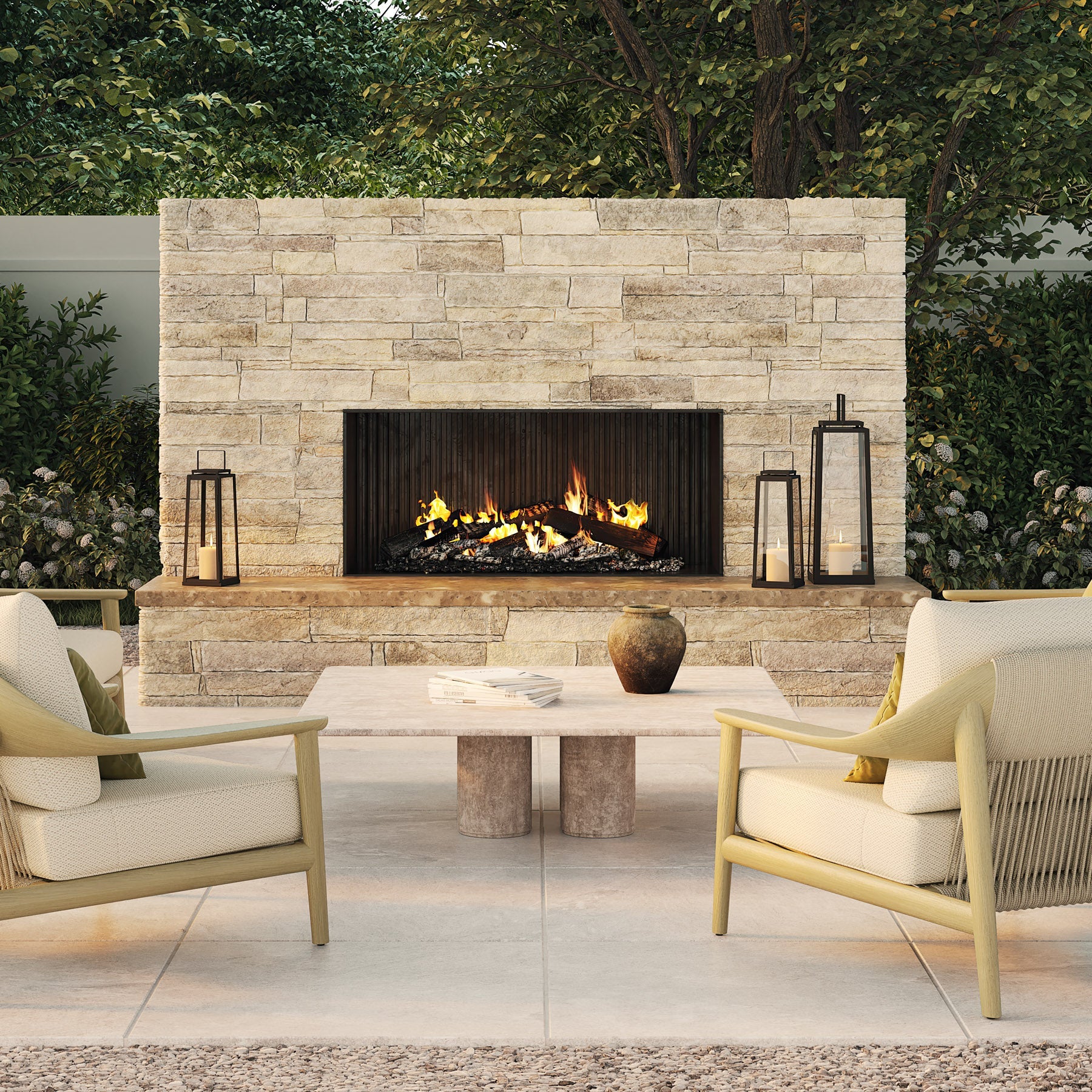 Nardelli Travertine Coffee Table, White