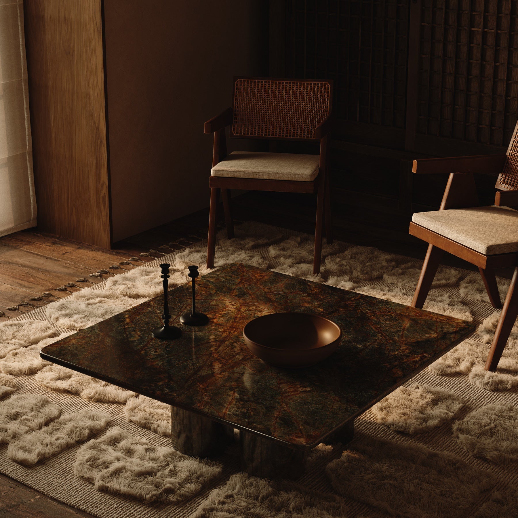 Nardelli Marble Coffee Table, Forest Green