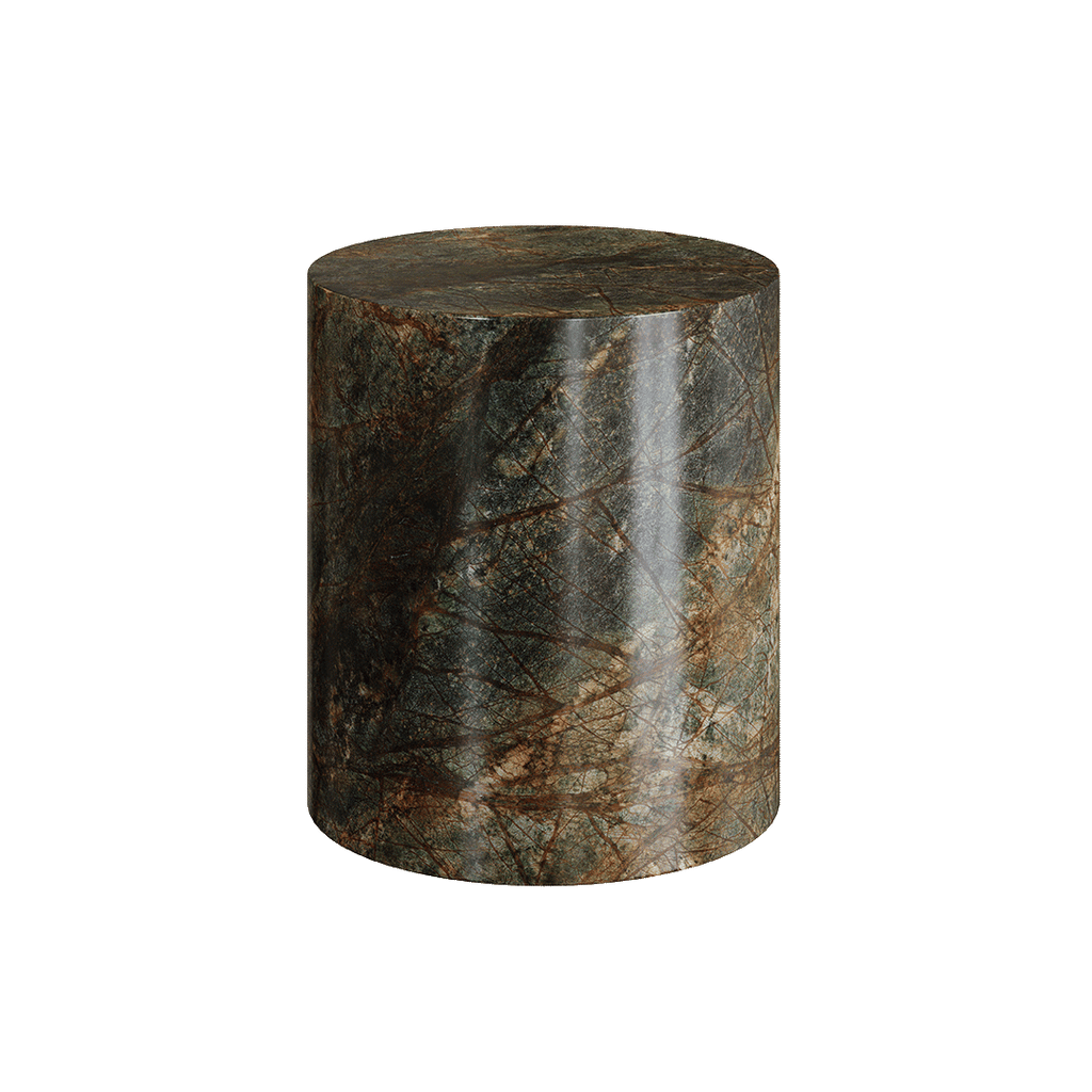 Porto Marble Side Table, Forest Green