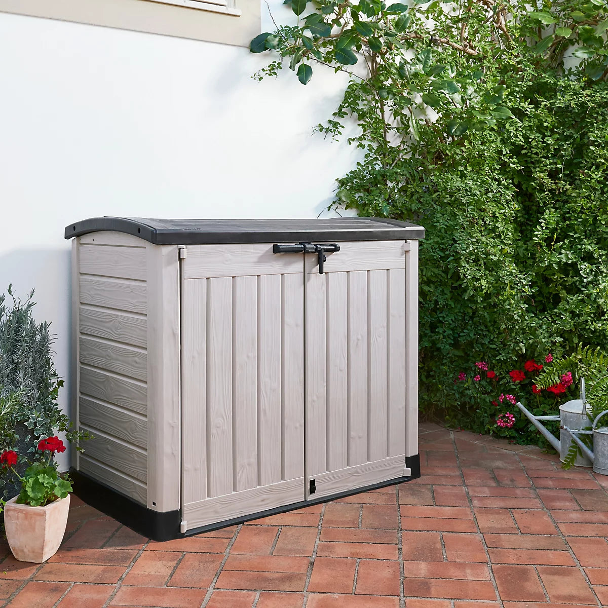 Keter Store-it-out ARC Beige & brown 1200L Garden storage box (H)1200mm (W)1460mm